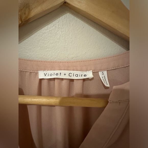 Violet + Claire pink blouse with ribbons on sleeves - Picture 2 of 5